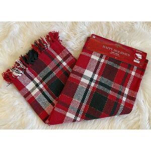 Happy Holidays NWT 50"x60" Plaid Dobby Holiday Throw